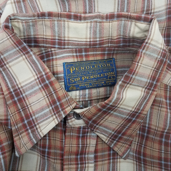 Vintage Sir Pendleton Lightweight Wool Shirt sz L - Picture 3 of 5